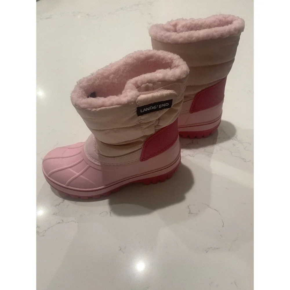 Lands' End Kids Pink Winter Snow Boots US 12 Toddler Insulated Water Resistant